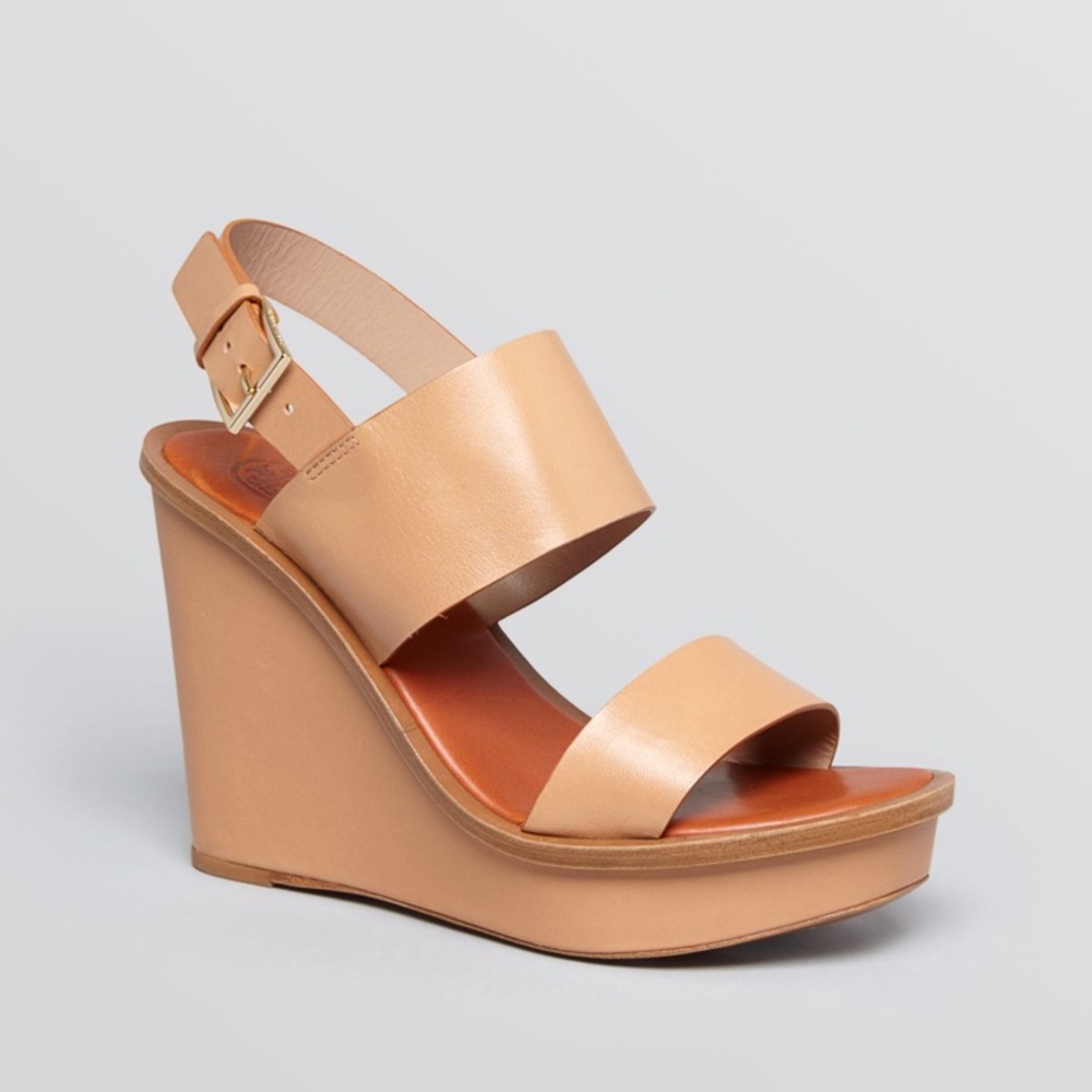 Tory Burch nude leather wedges - Size 8